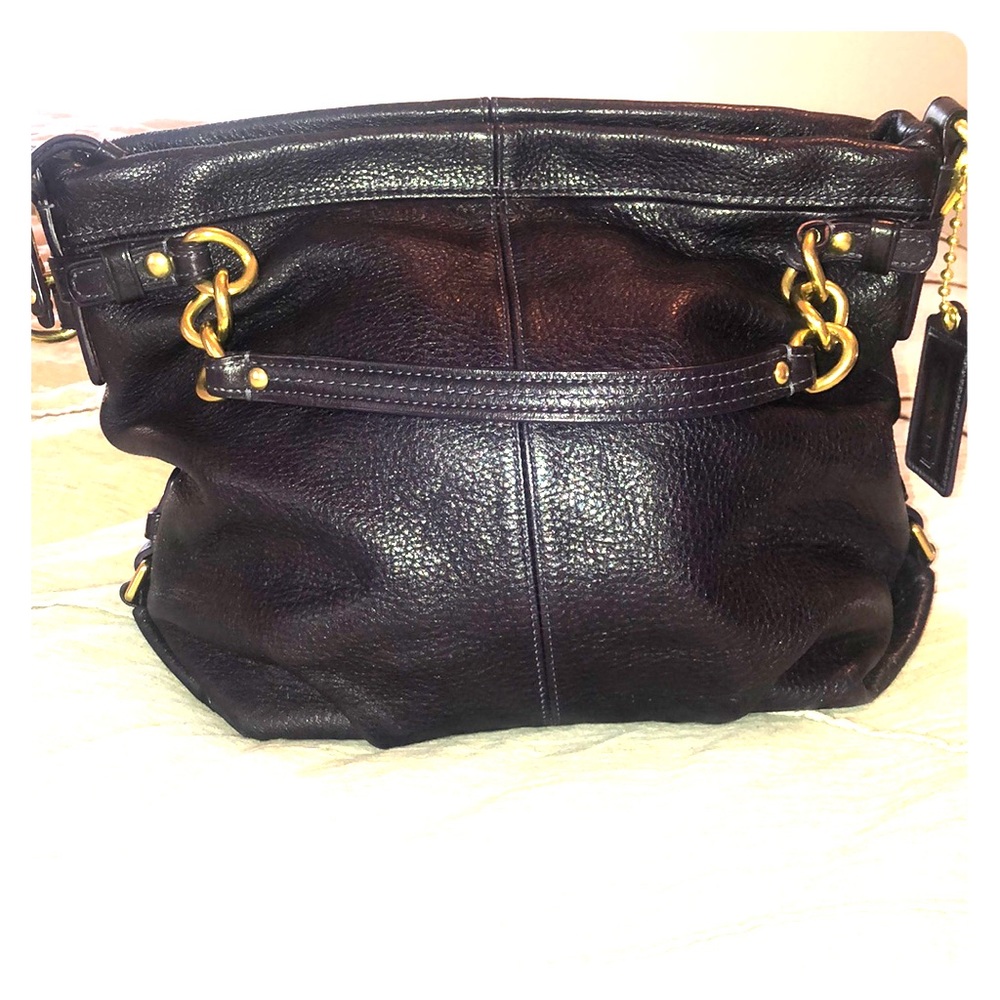 Dark Purple Leather Coach Purse